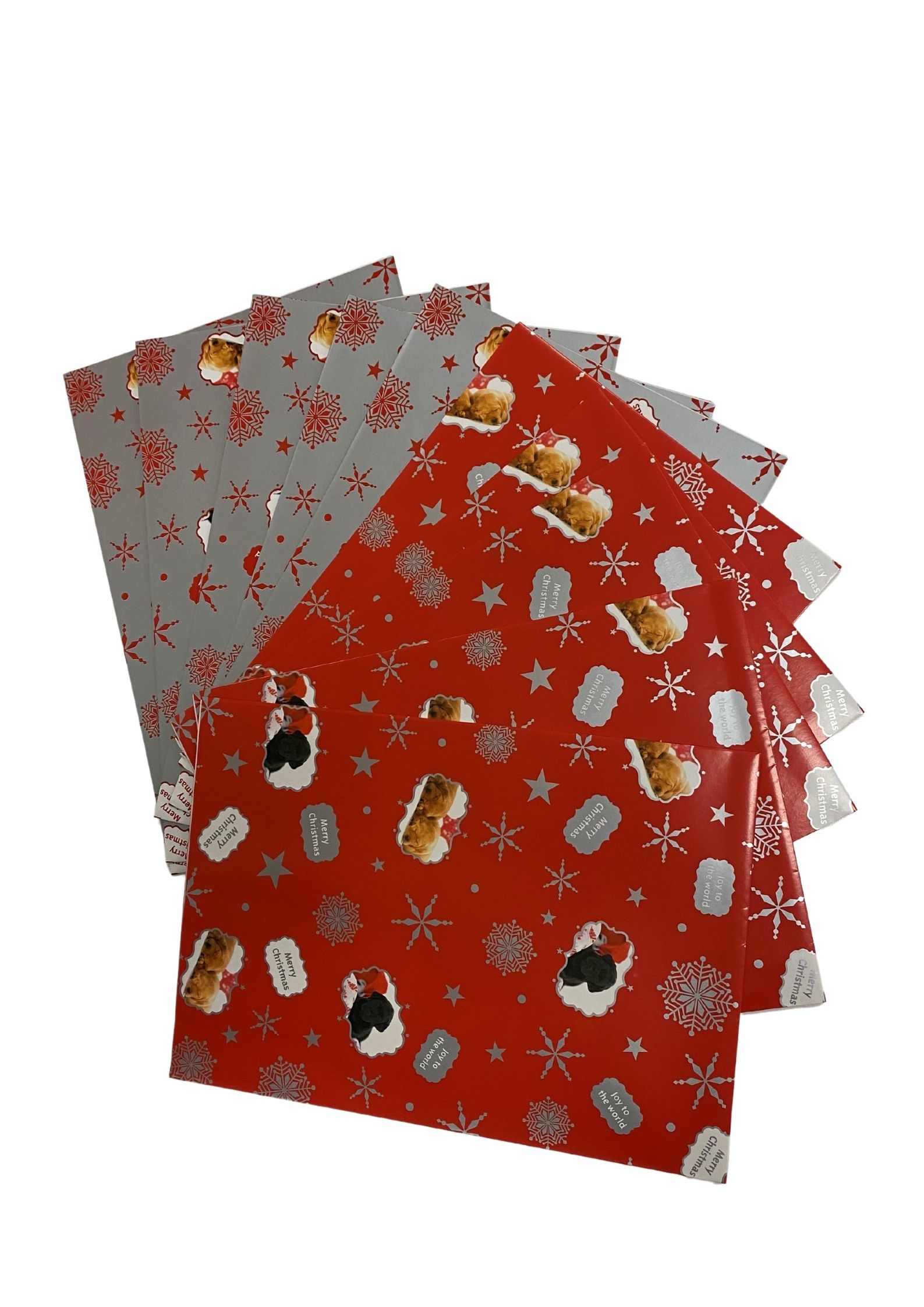 Christmas Wrapping Paper Silver & Red Guide Dogs SA/NT